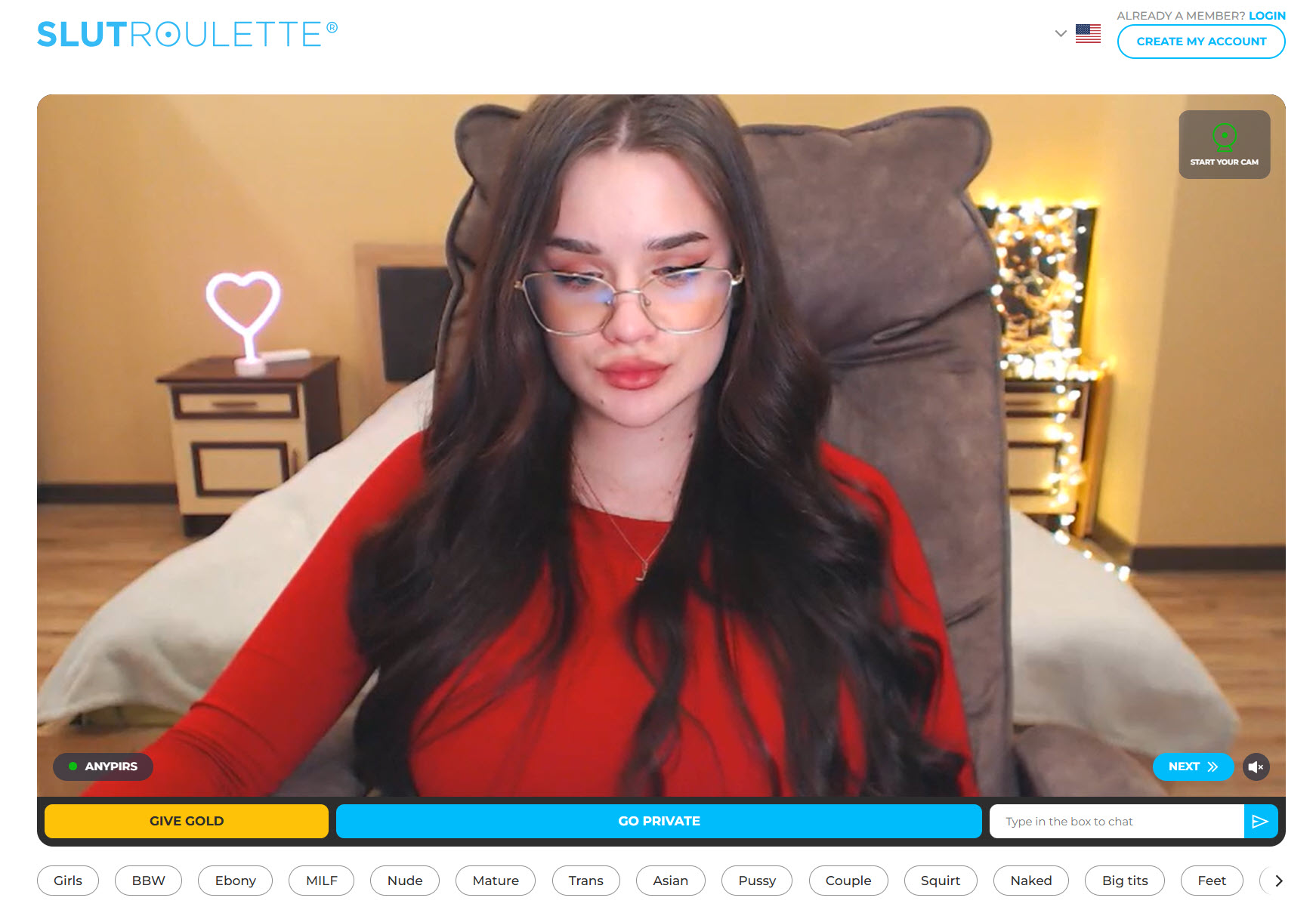 SlutRouletteLive cam girl during a show
